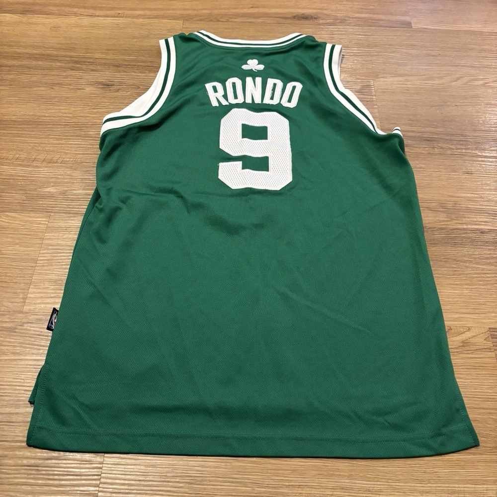 Adidas Swingman Jersey Youth Large +2 Length Rondo Boston Celtics Green Stitched - Picture 2 of 11